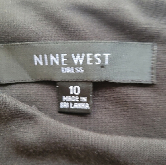 NWT Nine West Black Ponte Sleeveless Dress Size 10 - Picture 3 of 5